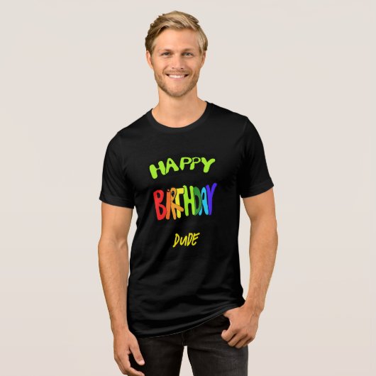 Gefeliciteerd, man! Fun Party gepersonaliseerde Pr Tri-Blend Shirt (Voorkant volledig)