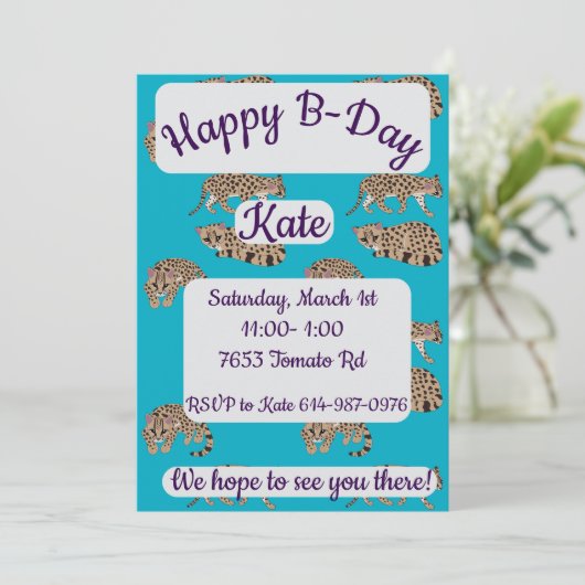 Gefeliciteerd Margays Kaart (Staand voorkant)