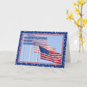 Gefeliciteerd, Marine Afstuderen Kaart met vlaggen (Gele Bloem)