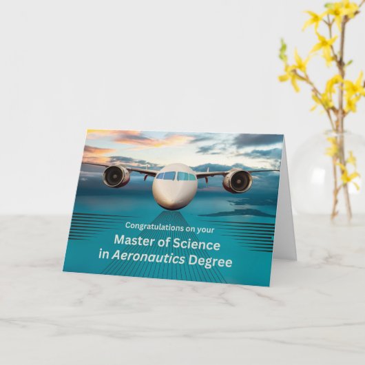 Gefeliciteerd Master of Science in de luchtvaart Kaart (Gele Bloem)