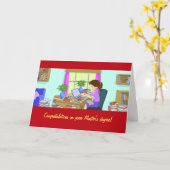 Gefeliciteerd mastergraad, grappige boeken, Afstud Kaart (Gele Bloem)