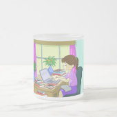 Gefeliciteerd mastergraad, grappige boeken, Afstud Matglas Koffiemok (Center)