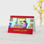 Gefeliciteerd, MD Grage, Funny Books, Cute Afstude Kaart (Gele Bloem)