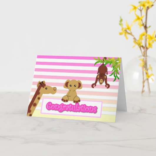 Gefeliciteerd, meisje - Gepersonaliseerd Kaart (Gele Bloem)