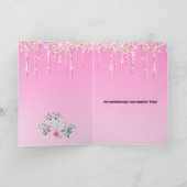 Gefeliciteerd meisje met roze olifantengeboorte  kaart (Binnen)