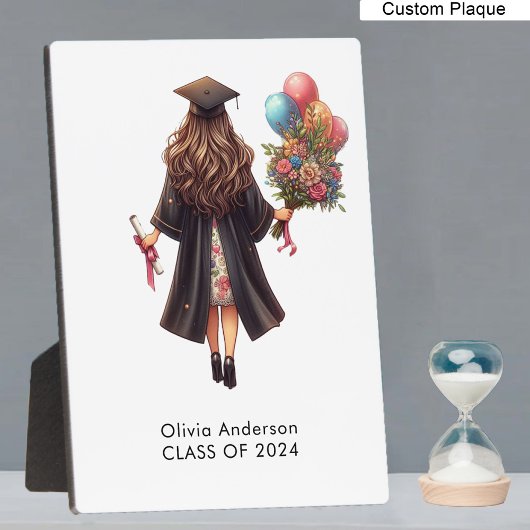 Gefeliciteerd Meisje Waterverf Afstuderen Fotoplaat