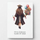 Gefeliciteerd Meisje Waterverf Afstuderen Fotoplaat (voorkant)