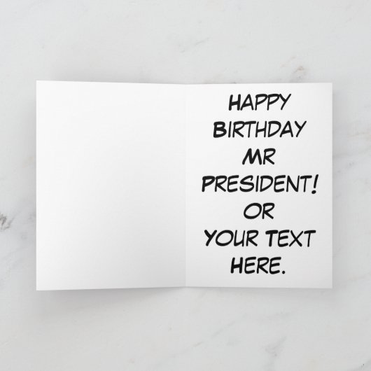 Gefeliciteerd meneer President! Kaart (Binnen)