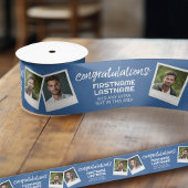 Gefeliciteerd met 2 fotocollage - Kan kleur bewerk Satijnen Lint