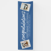 Gefeliciteerd met 2 fotocollage - Kan kleur bewerk Spandoek (Verticaal)