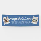 Gefeliciteerd met 2 fotocollage - Kan kleur bewerk Spandoek (Horizontaal)
