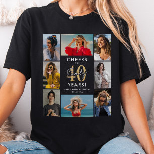 Gefeliciteerd met 40 Jaar Foto Collage Verjaardag T-shirt