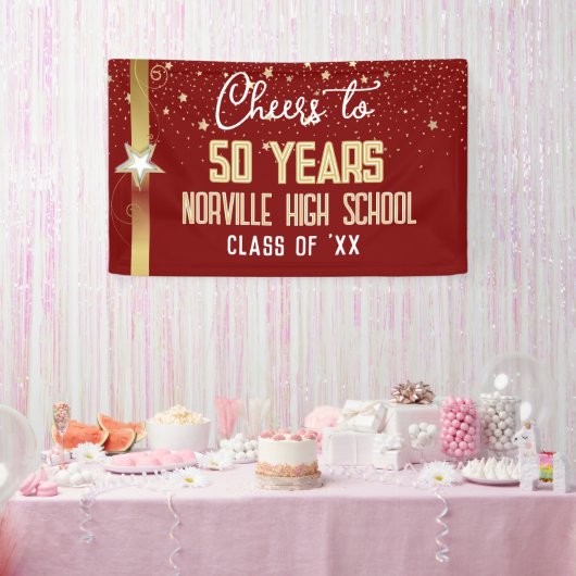 Gefeliciteerd met 50 jaar! CUSTOM Class Reunion ba Spandoek (Feest)