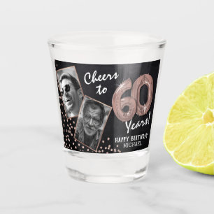 Gefeliciteerd met 60 jaar 2 foto shot glas