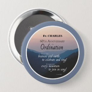 Gefeliciteerd met 60 jaar priesterwijding ronde button 4,0 cm