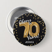 Gefeliciteerd met 70 jaar! 70ste verjaardag ronde button 7,6 cm (Voorkant /achterkant)