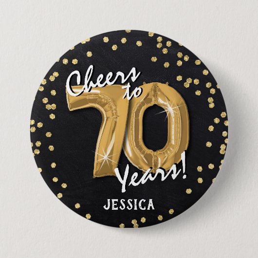 Gefeliciteerd met 70 jaar! 70ste verjaardag ronde button 7,6 cm (Voorkant)