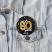 Gefeliciteerd met 80 jaar ronde button 7,6 cm (In situ)