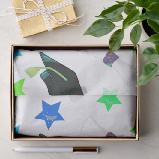 Gefeliciteerd met afstudeercap en diploma tissuepapier (Geschenk)