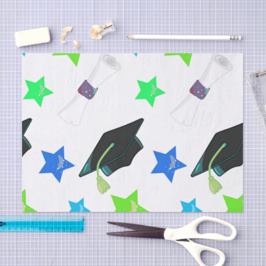 Gefeliciteerd met afstudeercap en diploma tissuepapier (Craft)