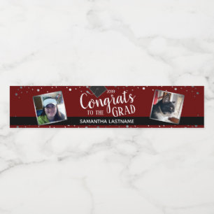 Gefeliciteerd met Afstudeerder Elegant Silver Phot Waterfles Etiket