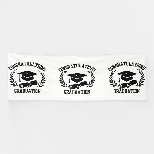 Gefeliciteerd met Afstuderen 4x12 vinylbanner Spandoek (Horizontaal)