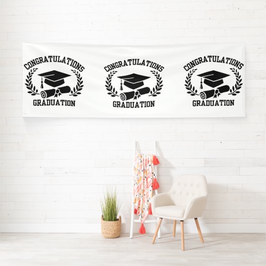 Gefeliciteerd met Afstuderen 4x12 vinylbanner Spandoek (Insitu)