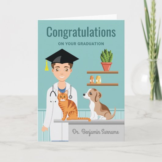Gefeliciteerd met afstuderen aan de diergeneeskund kaart (Voorkant)