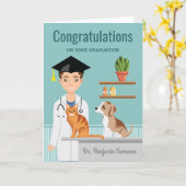 Gefeliciteerd met afstuderen aan de diergeneeskund kaart (Gele Bloem)