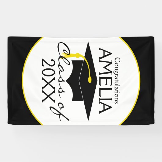 Gefeliciteerd met Afstuderen aangepaste naam Spandoek (Horizontaal)