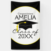 Gefeliciteerd met Afstuderen aangepaste naam Spandoek (Verticaal)