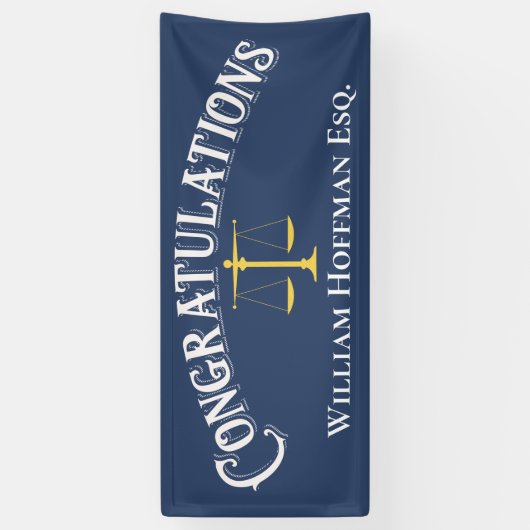 Gefeliciteerd met Afstuderen Advocaat Spandoek (Verticaal)