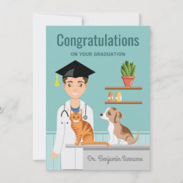 Gefeliciteerd met afstuderen als dierenartsstudent kaart