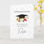 Gefeliciteerd met afstuderen als dokter kaart (Gele Bloem)