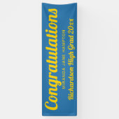 Gefeliciteerd met Afstuderen Blue en Gold Spandoek (Verticaal)