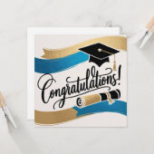 Gefeliciteerd met Afstuderen Card Kaart (Voorkant / Achterkant in situ)