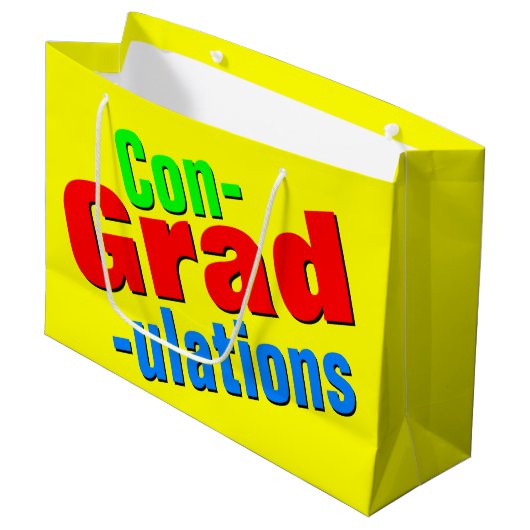 Gefeliciteerd met Afstuderen Gift Groot Cadeauzakje (Voorkant Gekanteld)