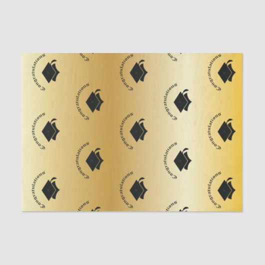 Gefeliciteerd met Afstuderen Gold-weefselpapier Tissuepapier (Voorkant)
