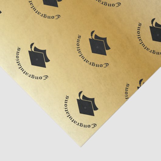 Gefeliciteerd met Afstuderen Gold-weefselpapier Tissuepapier (Detail)
