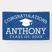 Gefeliciteerd met Afstuderen graduatiemap - blauw Spandoek (Horizontaal)