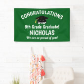 Gefeliciteerd met Afstuderen Groen in de 8e graad Spandoek (Insitu)