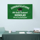 Gefeliciteerd met Afstuderen Groen in de 8e graad Spandoek (Beurs)
