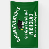 Gefeliciteerd met Afstuderen Groen in de 8e graad Spandoek (Verticaal)