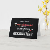 Gefeliciteerd met afstuderen in Accountancy, aange Kaart (Gele Bloem)