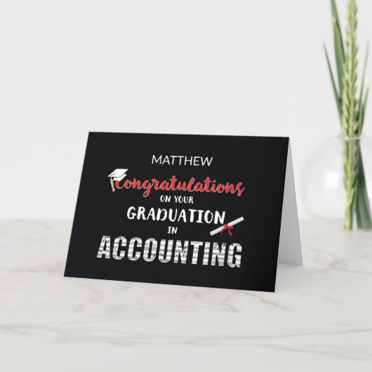 Gefeliciteerd met afstuderen in Accountancy, aange Kaart (Voorkant)