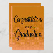 Gefeliciteerd met Afstuderen Oranje en zwart (Voorkant / Achterkant)