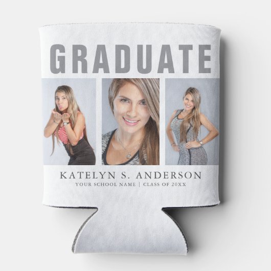 Gefeliciteerd met afstuderen Photo Collage Blikjeskoeler (Achterkant)