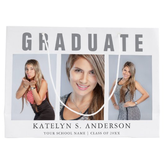 Gefeliciteerd met afstuderen Photo Collage Groot Cadeauzakje (Achterkant)