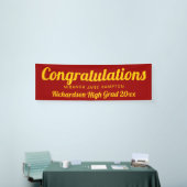 Gefeliciteerd met Afstuderen Red en Gold Banner (Beurs)