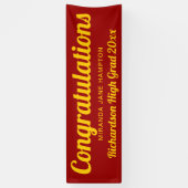 Gefeliciteerd met Afstuderen Red en Gold Banner (Verticaal)